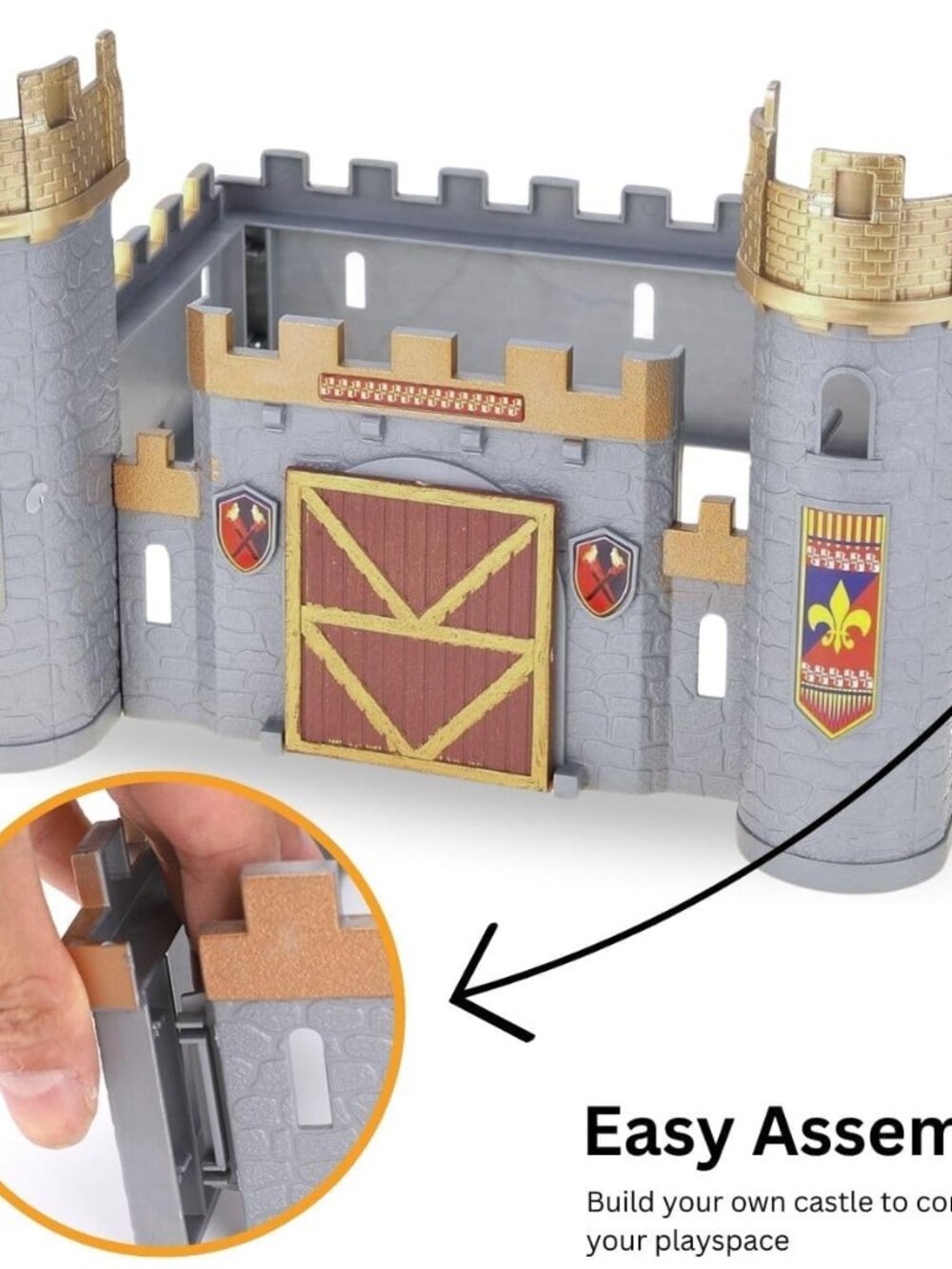 Medieval Castle Kingdom Knights Action Figure Toy Army Playset with Castle, Figu - Picture 4 of 7